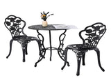 3 PCS Outdoor Set, All-Weather Cast Aluminum Rose Table and Chairs Set of 2, Patio 88927922