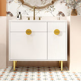 36" Bathroom Vanity with Resin Basin Sink, Modern Bathroom Sink Cabinet, Storage Cabinet with N710P265934K