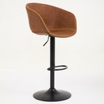 ZUN Adjustable Swivel Bar Stools, Mid-Century Modern PU Leather Upholstered Counter Height Bar Stool, W1143P173513