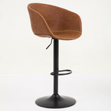 ZUN Adjustable Swivel Bar Stools, Mid-Century Modern PU Leather Upholstered Counter Height Bar Stool, W1143P173513