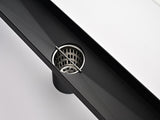 24 Inch Linear Shower Drain with Removable Square Patterned Grate, 304 Stainless Steel with Hair 49223719