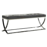Black Curve-Leg Bench B062P153582