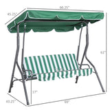 3-Seat Outdoor Porch Swing-Green 10668071
