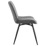 ZUN Grey Tufted Swivel Dining Chairs B062P145620