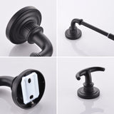 Bathroom Hardware Black 4-Pieces Bathroom Towel Rack 24 Inches Adjustable Bathroom Accessories W1932130478