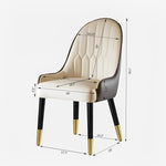 ZUN Dining Chair with PU Leather White and brown metal legs W509P167718