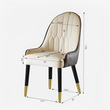 Dining Chair with PU Leather White and brown metal legs W509P167718