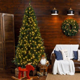 7ft 881 Branch Half Christmas with 230LED Lights PVC Branch Iron Bracket Tender Green Christmas 57417774