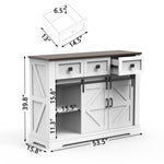 ZUN Farmhouse Buffet Cabinet with Storage and Sliding Door,Sideboard with 3 Drawers, 2 Doors Adjustable W760P214394