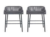 La Push Outdoor Patio Dark Gray Rope Barstool N775P176900D