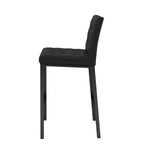 ZUN Modern design High stool Metal legs Kitchen Restaurant Black pu bar chair, black spray painted chair W210P192594