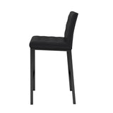 ZUN Modern design High stool Metal legs Kitchen Restaurant Black pu bar chair, black spray painted chair W210P192594