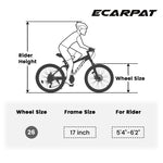 ZUN 26 Inch Fat Tires Mountain Bike, 4-Inch Wide Wheel, 21-Speed Disc Brakes, Mens Womens Trail Beach 86868172