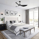 New Arrival 38-Inch Black Ceiling Fan Without Light,3 ABS Blades&Powerful DC Motor,1/4/8H Timer W934P339025