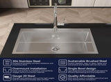 Stainless Steel Kitchen Sink, 32x19 Single Bowl, Overmount Handmade Sink in Brushed Nickel, with 76262968
