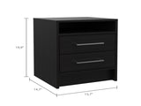 Rowley 2-Drawer 1-Shelf Rectangle Nightstand Black Wengue B06280357