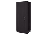 Fairfield Utility Storage Cabinet with 6-Tier Shelf and Broom Hangers, Black Wengue B097P474303