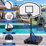 Portable Poolside Basketball Hoop Swimming Pool 3.1ft to 4.7ft Height-Adjustable Basketball System W1408P310194