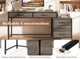 5 Drawer Computer Desk Reversible Drawers & Printer Shelf, Industrial Home Office Writing Desk 65858201