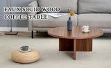Versatile Walnut-Finished MDF Round Coffee Table for Diverse Interior Styles, Blending Modern W3226P278925