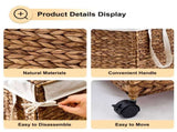 Laundry Hamper with Lid and Wheels, Woven Natural Water Hyacinth Rolling Laundry Hamper 61789069