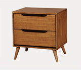 Mid-Century Modern Oak Color 1pc Nightstand Bedroom Furniture Solid wood Round Tapered Legs B011P236773