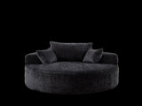 55'L Polyester Sponge single sofa,No Assembly Required,Fluffy Modern Sleeper Chair for Living room, W834P431153