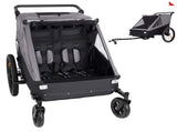 2 in 1 Kids Bike Trailer and Stroller for 1 to 2 Children, Jogging Function, Foldable Compact W1364P417578