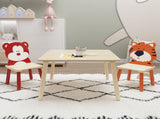 Kids Table and 2 Chairs Set, 3 Pieces Toddler Table and Chair Set, Wooden Activity Play Table Set 61497524