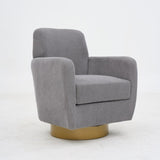 360 degree rotation armchair cotton linen skin friendly fabric ergonomic design living room chair W2113P235637