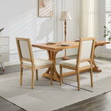 French Decor Chairs Set of 2, Louis Dining Chairs with Square Backrest and Exquisitely Carved Solid 73379431