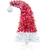 6FT Hinged Fir Artificial Fir Bent Top Christmas, Xmas Bendable Santa Hat Style Christmas 32527286