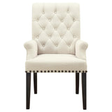 Beige and Smokey Black Tufted Arm Chair B062P145444