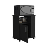 Kit Lower Microwave Cabinet, Single Door, Three Side Shelves-Black B20091950