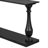 U_STYLE Vintage Sofa Table Console Table with Luxurious Pine Veneer and Elegance Vase-Leg Design,for N711P261924B
