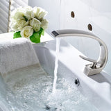 Brushed Nickel Bathroom Faucet,Faucet for Bathroom Sink, Single Hole Bathroom Faucet Modern Single W1932P156228