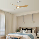 52 Inch Minimalist Ceiling Fan Light With 6 Speed Remote Energy-saving DC Motor 52K012WH