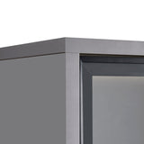 60.6'' Tall Display Cabinet with Tempered Glass Door, LED Lighting, Two Drawers, Modern Style N845P261799E