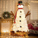 4ft Pre-lit Christmas Tree with 100 Lights, Snowman-Shaped Artificial Christmas Tree, Xmas Tree with 18182047