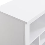 ZUN Sleek Design 24 Shoe Cubby Console, Modern Shoe Cabinet with Curved Base, Versatile Sideboard with 40496724