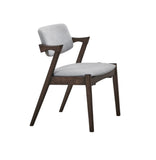 Mid-Century Modern Dining Chairs 2pcs Set Solid wood Fabric Upholstered Cushion Chair Walnut B011P203551
