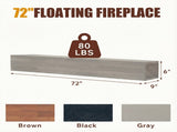 72" Rustic Wood Fireplace Mantel,Wall-Mounted & Floating Shelf for Home Decor 80224972