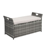 106*52*46cm Iron Frame Can Accommodate Gray Gradient Footstool Locker Rattan Locker 16976080