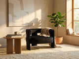Accent Chair Living Room, Velvet Comfy Single Sofa Chair Mid-Century Modern Armchair Wooden Legs 01962511