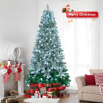 ZUN 7.5 FT Gradient Design Pre-lit Artificial Christmas Tree, Hinged Xmas Pine Tree with 1200 Branch 36196437