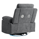 Power Recliner Glider Chair With Bluetooth Speaker 270 Degree Swivel With LED Light Side Arm With W1203P173383