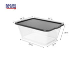 14.5-Gallon 4 pack Reusable Stacking Plastic Storage Containers with Lids, Black/Clear 52278345
