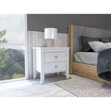 Breeze Four-Legged Modern Bedroom Nightstand, with Two Drawers B128P148672