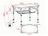24x16in Folding Camping Table, Adjustable Height Portable Side Table with Mesh Layer & Carrying 95167126