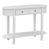 TREXM Elegant Retro Console Table with Curved Design Smooth Glaze for Entryways, Living Rooms N715P230796K